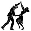 © Prince - Silhouette of a dancing couple performing together in a stylish vector illustration