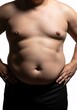 © juanpost - Fat man with a big belly, isolated on white background, studio shot