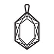 © MDSHEIK - A minimalist vector illustration of a faceted gemstone pendant with a simple black line outline