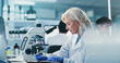 © peopleimages.com - Scientist, woman and writing in lab with notebook, experiment results or info for medical research. Coworking, mature person and notes in clinic with science investigation, healthcare study or report