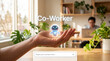 © Anusa - Innovative virtual co-worker interaction modern office digital concept bright environment close-up view future of work