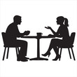 © siful art - A man and woman sitting at a table talking