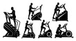 © Oprain - Elliptical Trainer and Stair Climber Silhouettes: Fitness Machine Collection