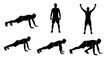 © Robert - Fitness Silhouette Set: Exercise Movements, Workout Poses, Sports Training