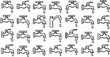 © pixsource - Hand-drawn Black and White Line Art Faucets and Taps with Dripping Water. Ideal for Plumbing, Water Conservation, and Home Repair Concepts.