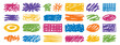 © Yanka - Hand drawn colored doodle shapes set sketch art elements