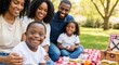 © TCyamauti - Black family enjoying picnic outdoors with  child with Down syndrome