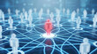 © Yassine - Unique Individual Highlighted in a Vast Digital Network, Symbolizing Leadership, Connection, and Strategic Influence in a Dynamic System