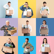 © Pixel-Shot - Collage of dismissed workers on color background