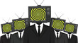 © Tooba - Men in suits with television heads and spiral screens