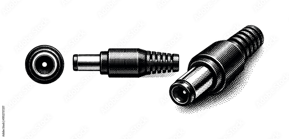 Laptop DC connector plug A detailed laptop charger DC connector plug ...