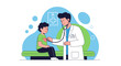 © pravita - Doctor examining child with stethoscope, healthcare concept illustration