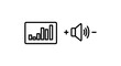 © MOSTPARVIN - Audio volume bar graph and speaker icon with plus and minus symbols for sound level adjustment and control