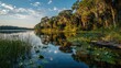 © Serhii - Tranquil Florida lake in a protected nature preserve at golden hour