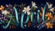 © Agi - Creative Hand-Drawn April Lettering Art with Vibrant Natural Motifs Capturing the Rejuvenating Spirit of Spring