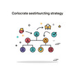 © Viacheslav - Corporate restructuring strategy concept illustrated by a simplified organizational chart with connected nodes being rearranged into a more streamlined