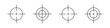 © Creative Parul  - A collection of four distinct circular target reticle icons designed for aiming and precision tasks