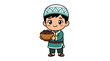 © dedigr - A smiling young boy in traditional attire holds a bowl in a cultural setting.