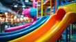 © Taufik - Colorful Indoor Playground Slides for Childrens Fun and Recreation.