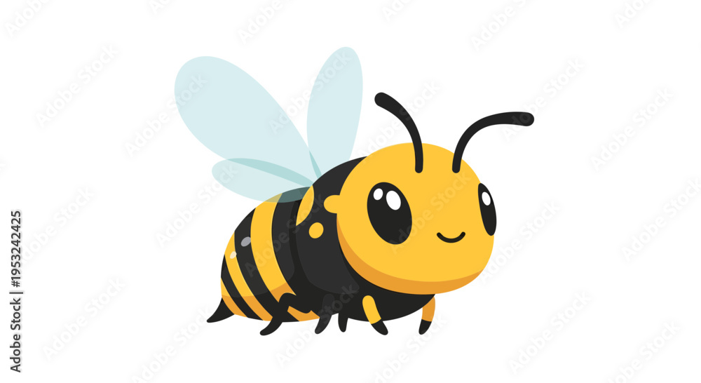 Bee Vector Illustration, Cartoon Style Graphic for Nature and Wildlife ...