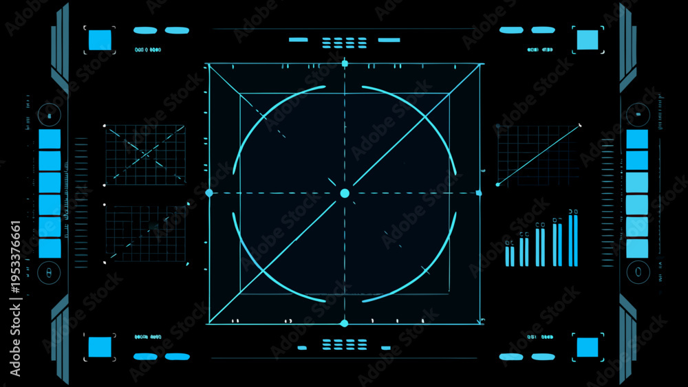 Vector de Stock Futuristic heads up display with targeting reticle and ...