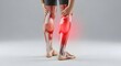 © designdio - Woman feeling ankle pain and foot injury discomfort. Sports medicine and orthopedic recovery. Female athlete holding her swollen leg while sitting on floor