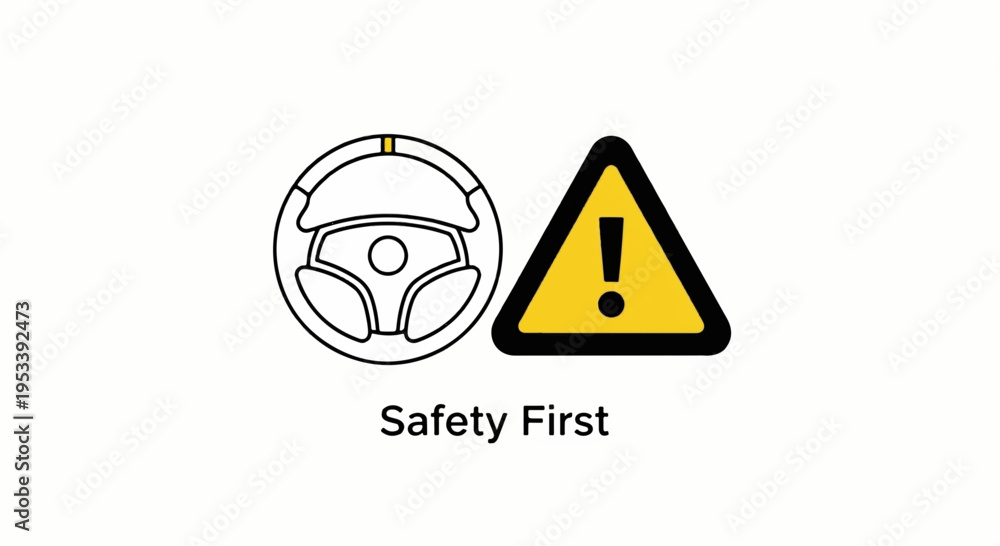 Steering Wheel With Exclamation Mark