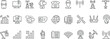 © hadidesign - Set of outline icon related to communications, telecommunications. Linear icon collection. Editable stroke. Vector