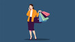 © Areyan - Busy modern woman multitasking while carrying many colorful shopping bags and a purse while talking on her mobile phone.