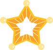 © anatolir - Golden sheriff star badge with a hollow center representing justice and authority