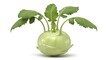 © arifurreza - Fresh kohlrabi vegetable with green leaves isolated on white background