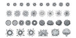 © md - Collection of bullet hole glass cracks stone debris and smoke explosion visual effect symbols vector illustration