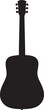 © LocalEvent - Minimalist Acoustic Guitar Silhouette Full Body Shape Clean Black Design