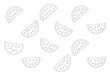 © Hintsync - Simple Outline Watermelon Slices Pattern on White Background
