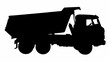 © Ubaid - Black silhouette of a dump truck on a white background construction vehicle illustration