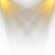 © Ansar45 - Bright Golden Stage Lights Beams Crossing from Top Corners with Dramatic Glow on Transparent Background
