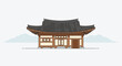© Dimas - Detailed Illustration of a Traditional Korean Hanok House.