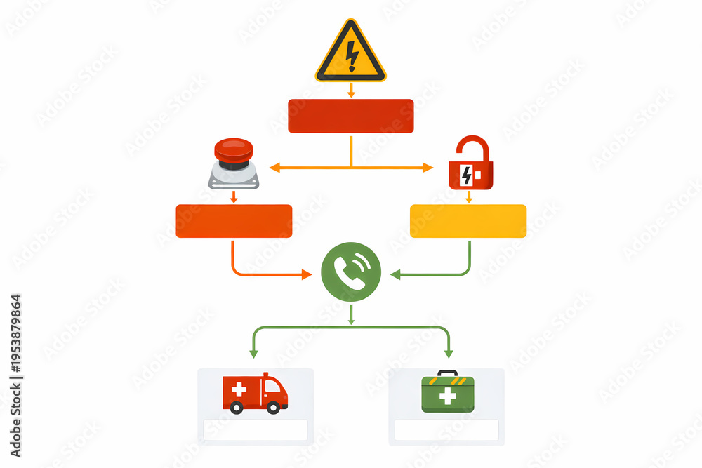 Arc Flash Emergency Response Flowchart with Lockout Tagout and First ...
