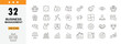 © Precision Icons - Business management icons set showing organization, leadership, workflow, planning, team coordination and corporate operations. Editable Stroke.