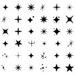 © Maru - Collection of black starburst shapes and designs on white background