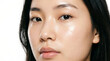 © Amanda - Close-up of face with shiny skin and visible flakes, skincare and dermatology photo.