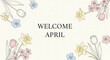 © Salam - elegant april welcome floral watercolor greeting card design