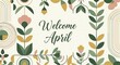 © Bala - April welcome floral greeting card with spring botanical illustration