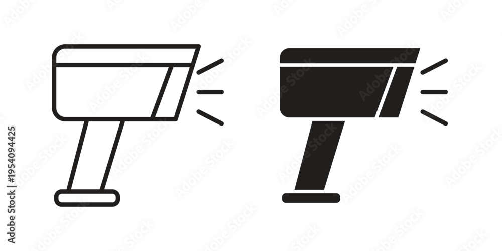 Barcode scanner icon logo vector. Set of line icons. flat designs Stock ...