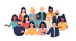 © Brian - Diverse Group of People Holding Hands Illustrating Unity, Teamwork, and Community. Flat Vector for Global Collaboration & Inclusion