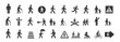 © gerik_a - collection of pedestrian and walking icons and symbols in black silhouette style on transparent background