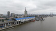 © AmazingAerialAgency - Lagos, Nigeria - 02 August 2025: Aerial view of the Lagos Blue Line Rail Mass Transit, a beacon of progress against the backdrop of the city's skyline and the calm, reflective waters of Lagos Lagoon.