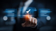 © Benjamin - A finger touching a digital check mark interface representing approval workflow, compliance validation, and business verification.