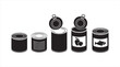 © ARIF ABSAR APON - Canned food silhouettes black vector set tins and containers minimalist pantry icons
