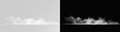 © Alehandro - Low panoramic ground fog and mist with bright floor light on transparent background